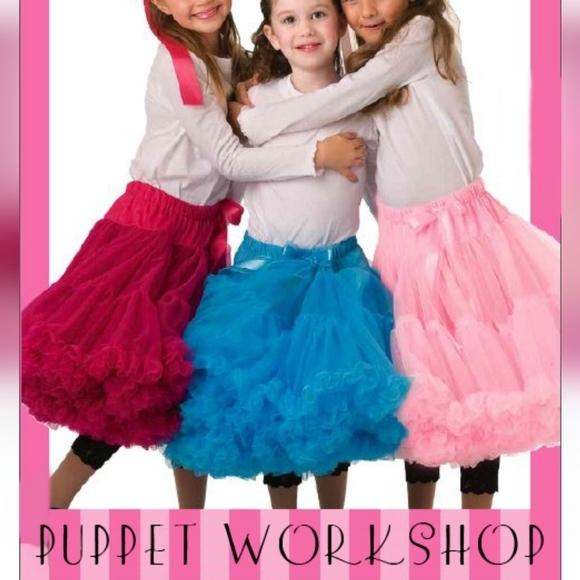 DANCE Pink Gym TUTU PUPPET WORKSHOP Barbie Rose Satin Elastic Tulle Slip Skirt S - Picture 3 of 16